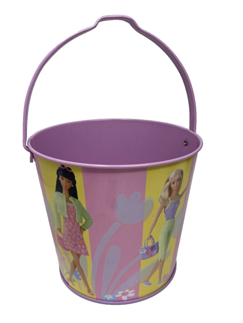 Vintage 1999 Barbie Tin Pail Bucket Easter Basket Michel & Company Y2K Mattel